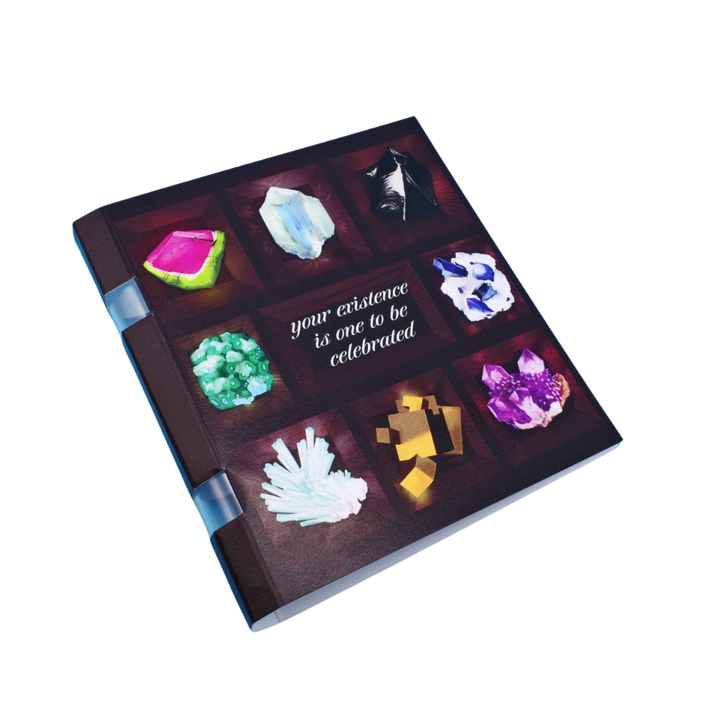 Gemstones Greeting Card with Selenite Crystal Inside