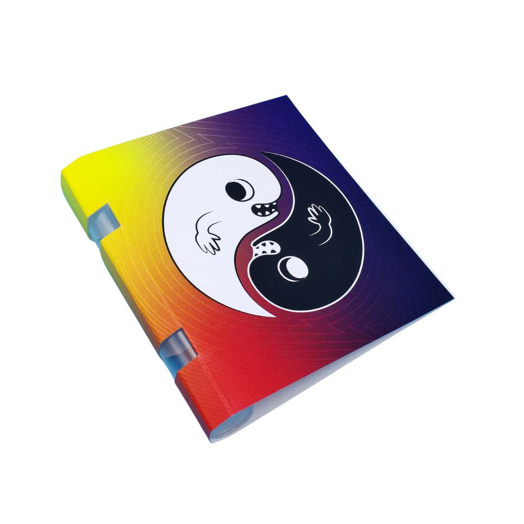 Yin Yang Greeting Card with Selenite Crystal