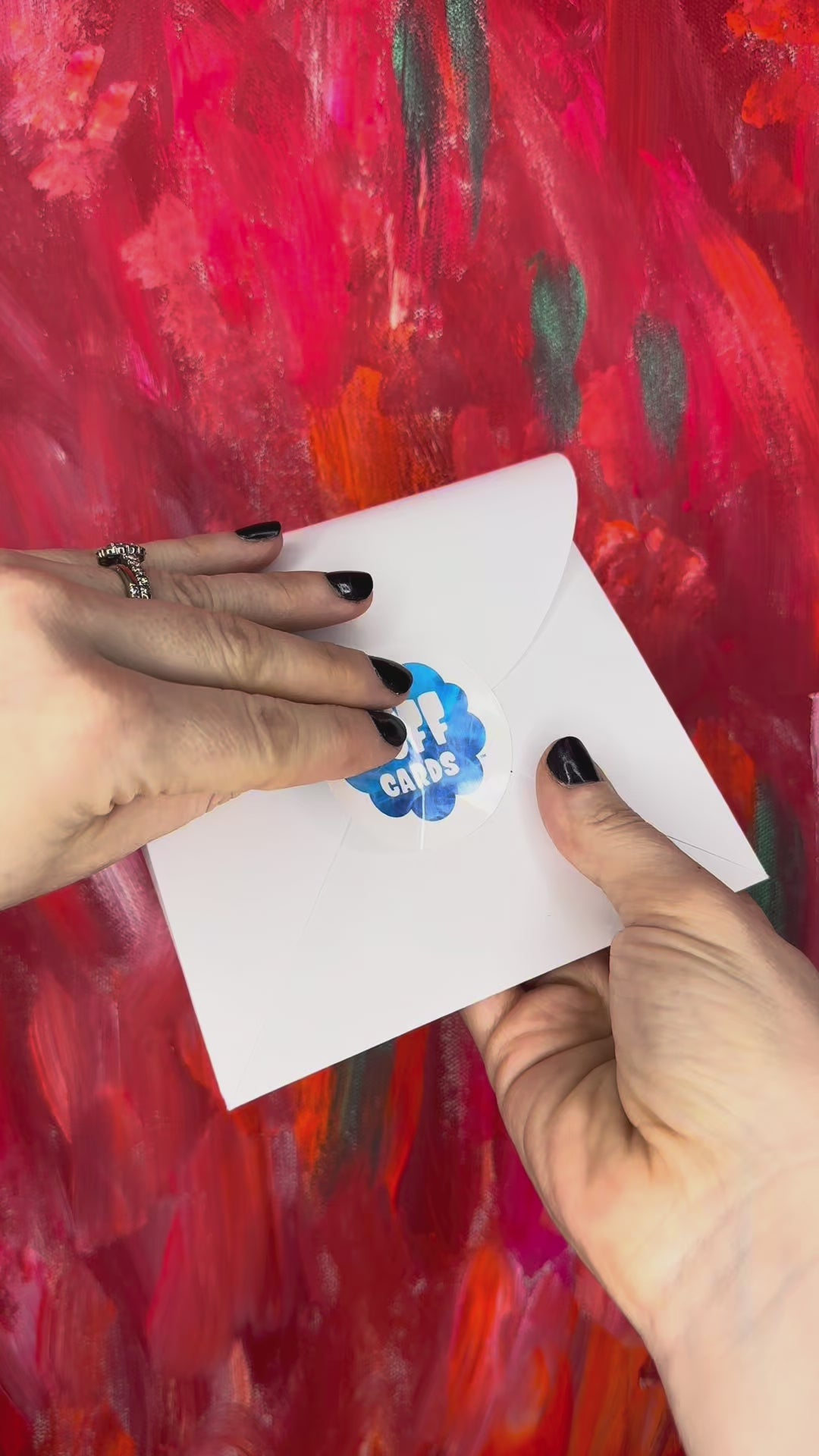 Yin Yang Greeting Card with Selenite Crystal